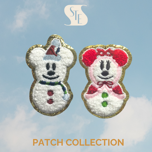 Mickey & Minnie Snowman Patches